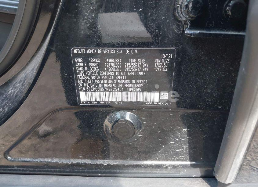 Photo 9 of 2022 Honda Hr-v AWD EX (VIN 3CZRU6H57NM725401)