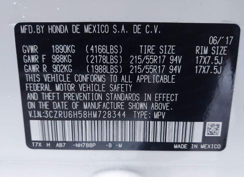 Photo 9 of 2017 Honda Hr-v EX (VIN 3CZRU6H58HM728344)