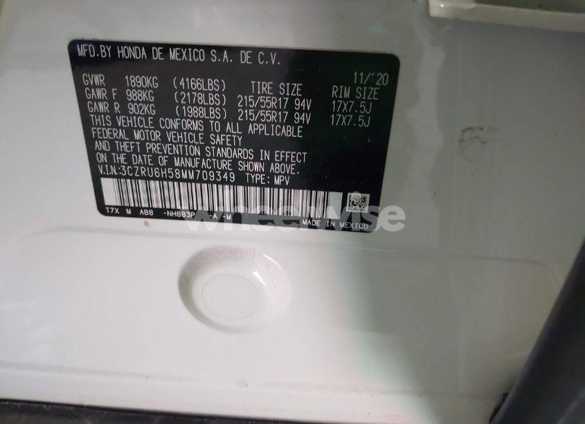 Photo 9 of 2021 Honda Hr-v AWD EX (VIN 3CZRU6H58MM709349)