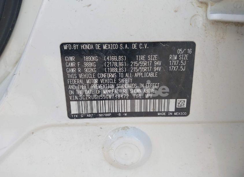 Photo 9 of 2016 Honda Hr-v EX (VIN 3CZRU6H59GM748472)