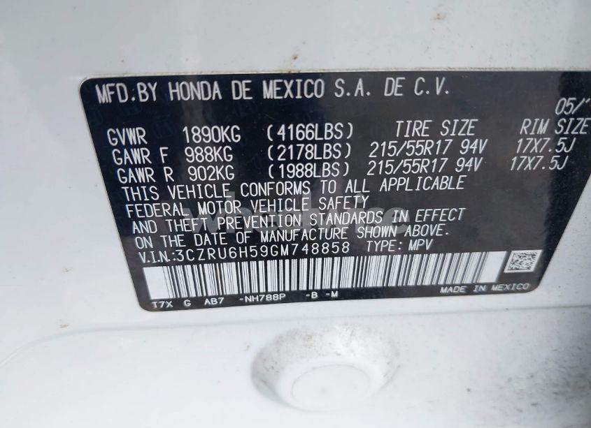 Photo 9 of 2016 Honda Hr-v EX (VIN 3CZRU6H59GM748858)