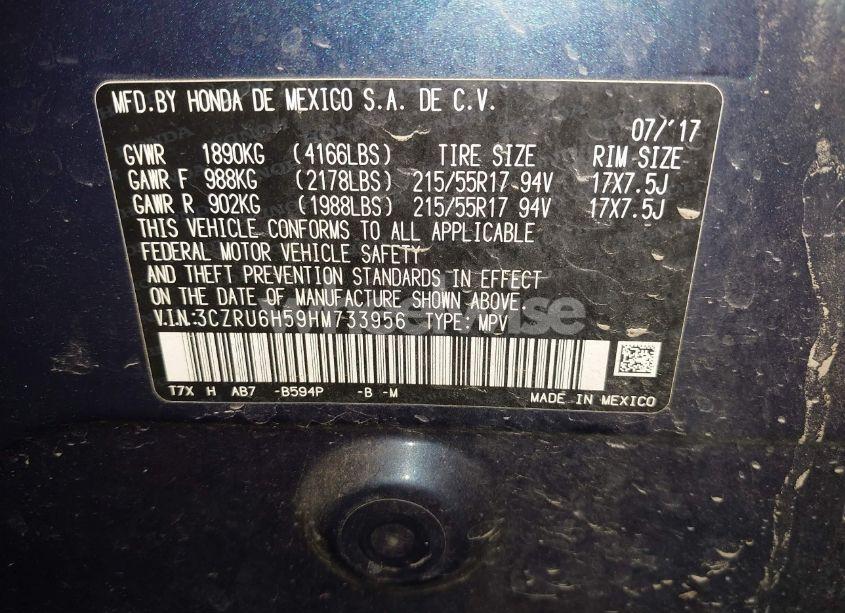 Photo 9 of 2017 Honda Hr-v EX (VIN 3CZRU6H59HM733956)