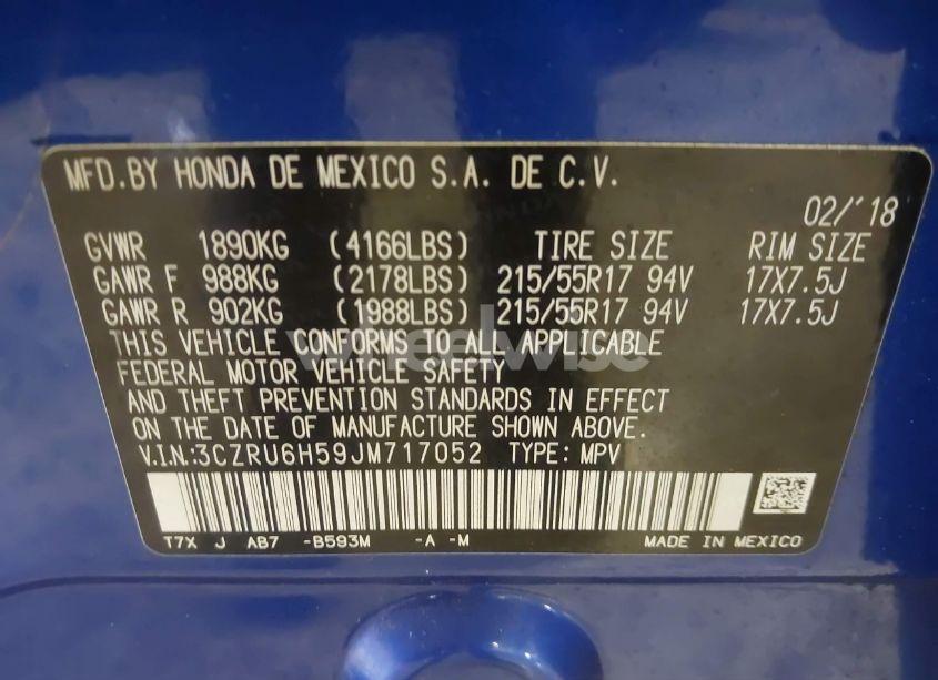 Photo 9 of 2018 Honda Hr-v EX (VIN 3CZRU6H59JM717052)