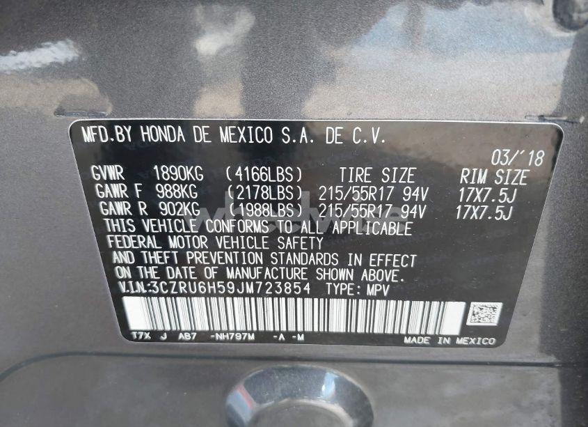 Photo 9 of 2018 Honda Hr-v EX (VIN 3CZRU6H59JM723854)