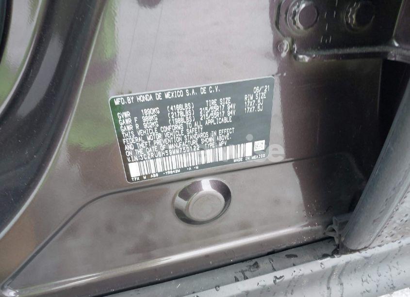 Photo 9 of 2021 Honda Hr-v AWD EX (VIN 3CZRU6H59MM750122)