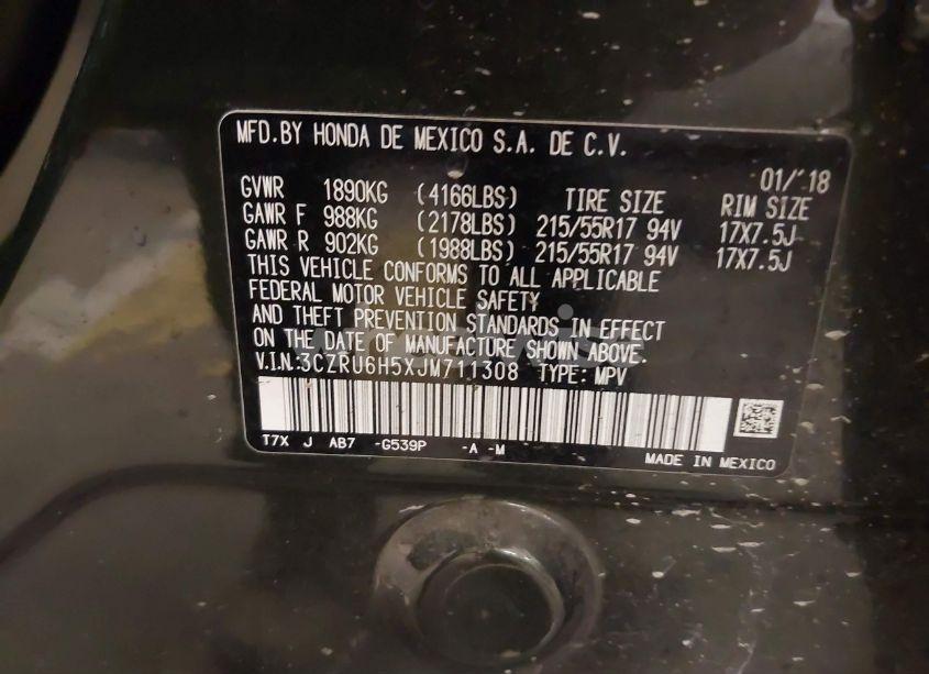 Photo 9 of 2018 Honda Hr-v EX (VIN 3CZRU6H5XJM711308)