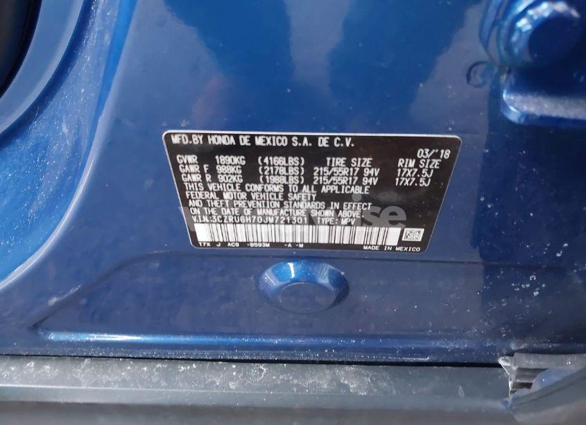 Photo 9 of 2018 Honda Hr-v EXL (VIN 3CZRU6H70JM721301)