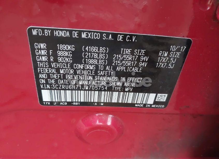 Photo 9 of 2018 Honda Hr-v EX-L (VIN 3CZRU6H71JM705754)