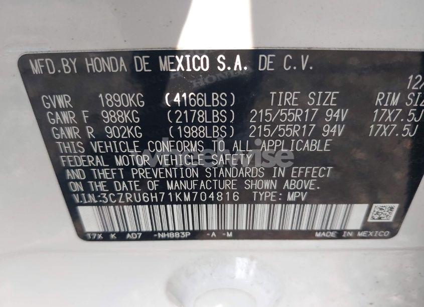 Photo 9 of 2019 Honda Hr-v EX-L (VIN 3CZRU6H71KM704816)