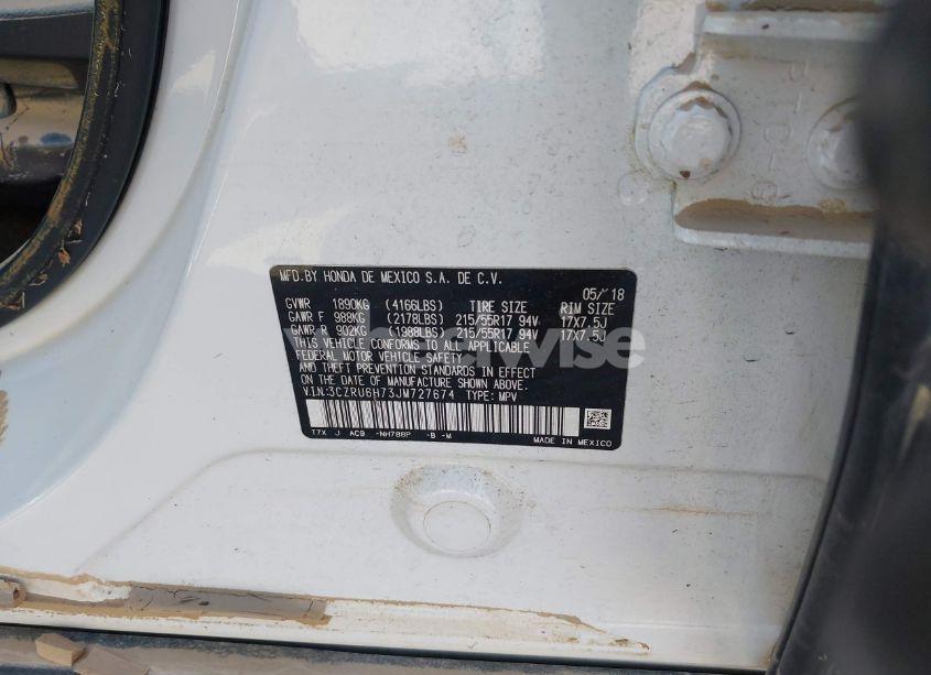 Photo 9 of 2018 Honda Hr-v EX-L (VIN 3CZRU6H73JM727674)