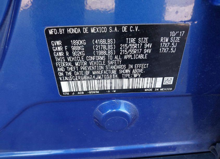 Photo 9 of 2018 Honda Hr-v EX-L (VIN 3CZRU6H74JM705814)