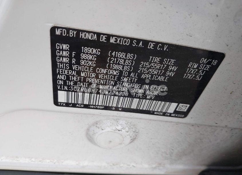 Photo 9 of 2018 Honda Hr-v EX-L (VIN 3CZRU6H74JM724220)