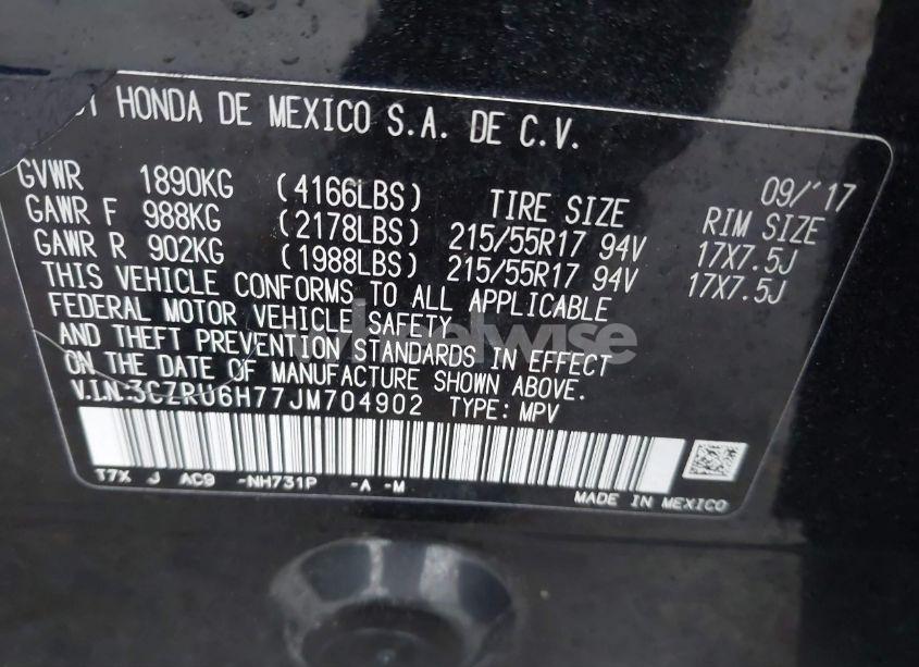 Photo 9 of 2018 Honda Hr-v EX-L (VIN 3CZRU6H77JM704902)