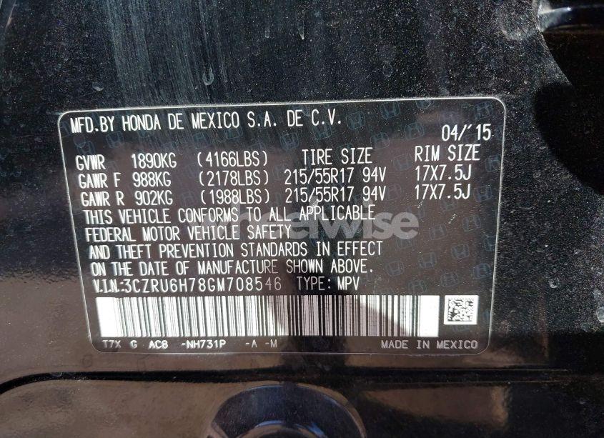 Photo 9 of 2016 Honda Hr-v EX-L (VIN 3CZRU6H78GM708546)