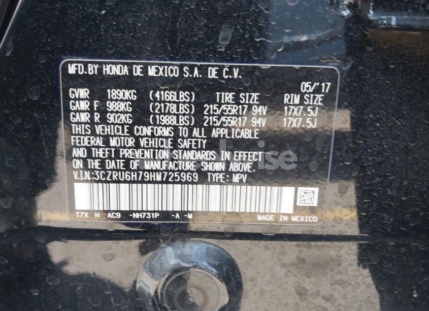 Photo 9 of 2017 Honda Hr-v EX-L (VIN 3CZRU6H79HM725969)