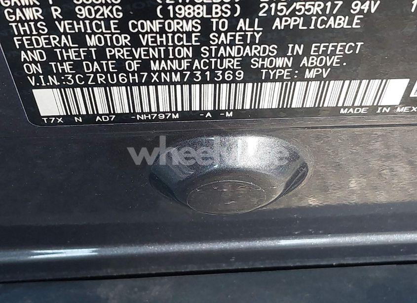 Photo 9 of 2022 Honda Hr-v AWD EX-L (VIN 3CZRU6H7XNM731369)