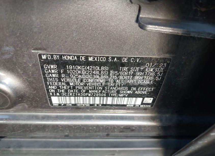Photo 9 of 2023 Honda Hr-v 2WD LX (VIN 3CZRZ1H30PM729506)