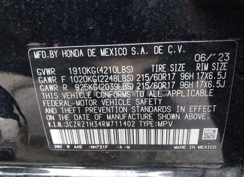 Photo 9 of 2024 Honda Hr-v 2WD LX (VIN 3CZRZ1H34RM711402)