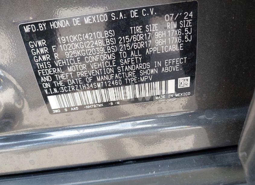 Photo 9 of 2025 Honda Hr-v 2WD LX (VIN 3CZRZ1H34SM712460)