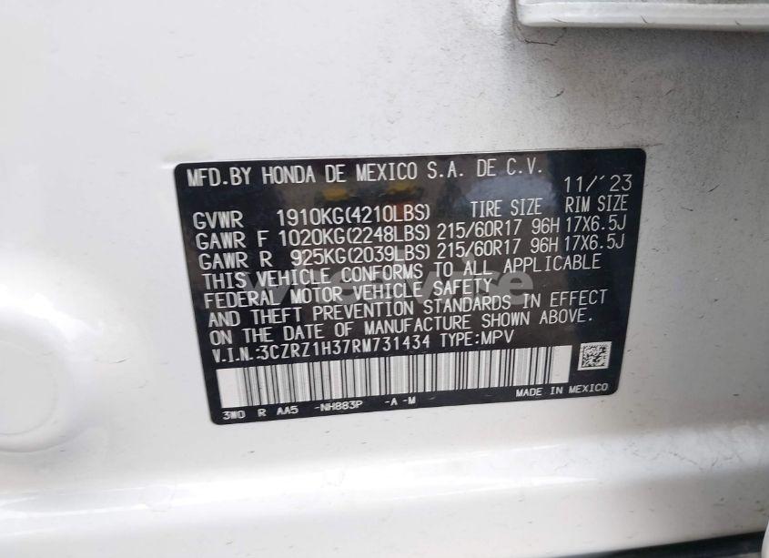Photo 9 of 2024 Honda Hr-v 2WD LX (VIN 3CZRZ1H37RM731434)