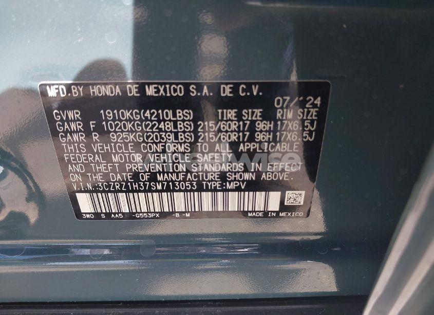 Photo 9 of 2025 Honda Hr-v 2WD LX (VIN 3CZRZ1H37SM713053)