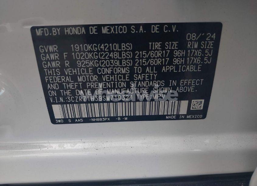 Photo 9 of 2025 Honda Hr-v 2WD LX (VIN 3CZRZ1H39SM719324)