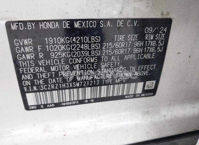 Photo 9 of 2025 Honda Hr-v 2WD LX (VIN 3CZRZ1H3XSM721213)