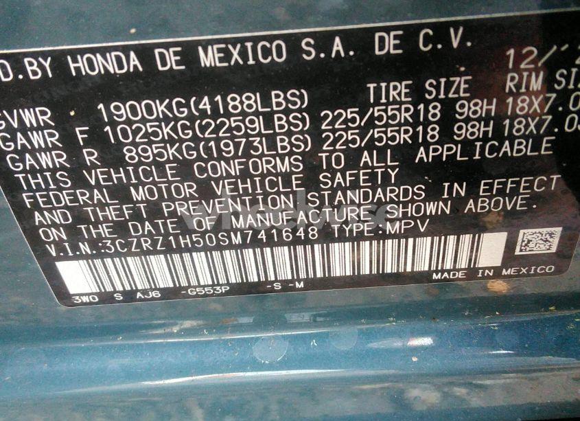 Photo 9 of 2025 Honda Hr-v 2WD SPORT (VIN 3CZRZ1H50SM741648)