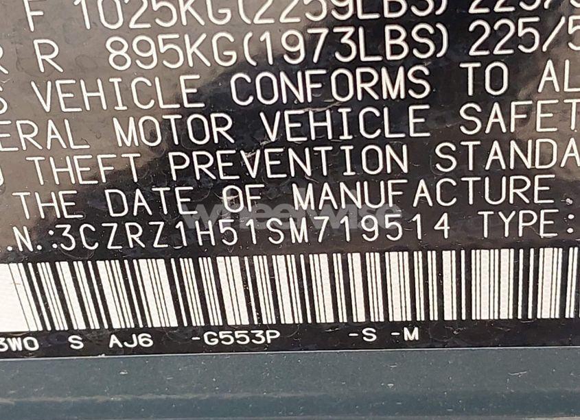 Photo 9 of 2025 Honda Hr-v 2WD SPORT (VIN 3CZRZ1H51SM719514)