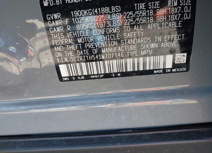 Photo 9 of 2025 Honda Hr-v 2WD SPORT (VIN 3CZRZ1H54SM707146)