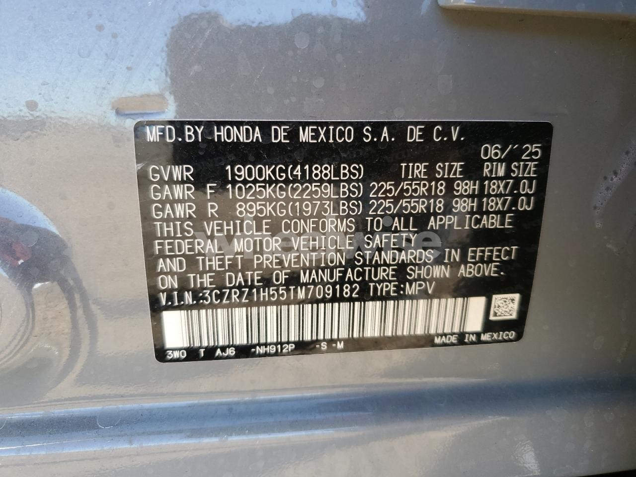 Photo 13 of 2026 HONDA HR-V SPORT (VIN 3CZRZ1H55TM709182)