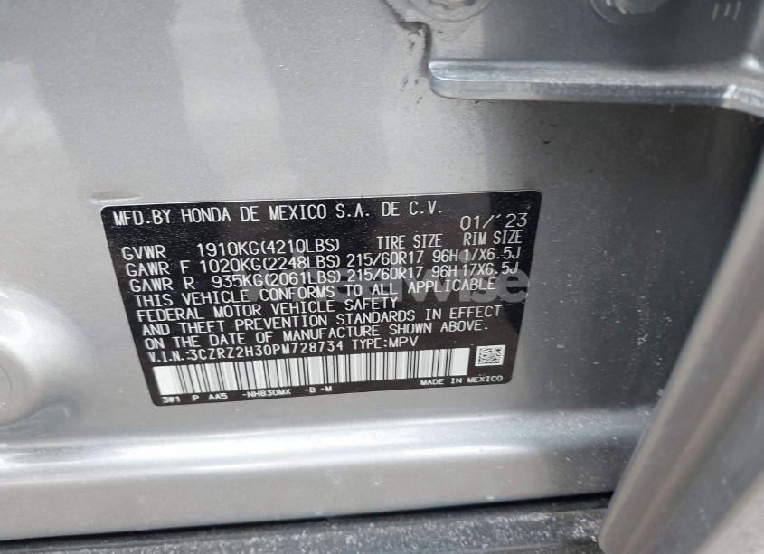 Photo 9 of 2023 Honda Hr-v AWD LX (VIN 3CZRZ2H30PM728734)