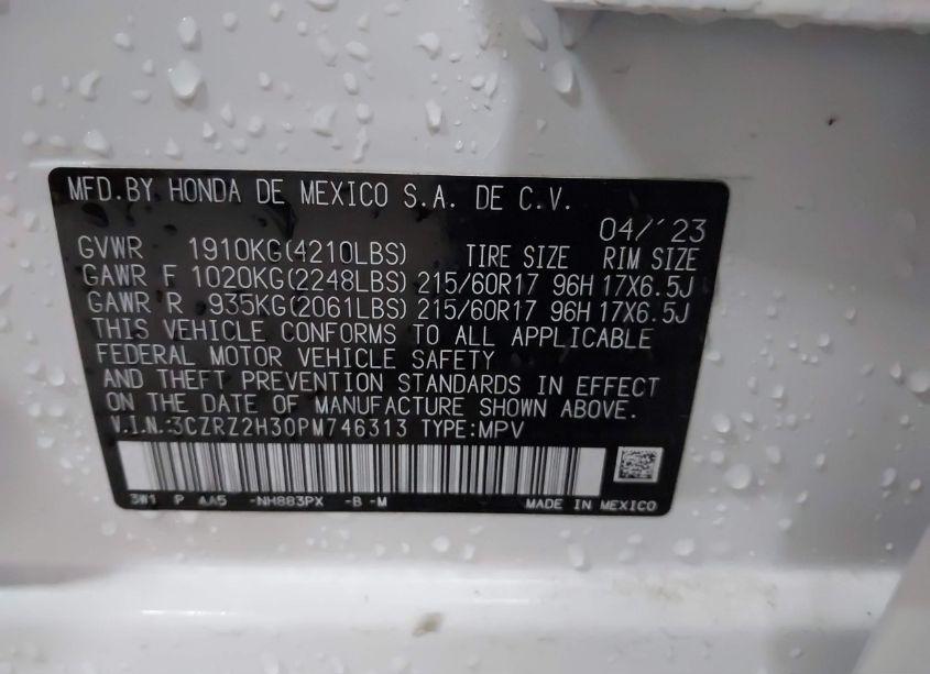 Photo 9 of 2023 Honda Hr-v AWD LX (VIN 3CZRZ2H30PM746313)