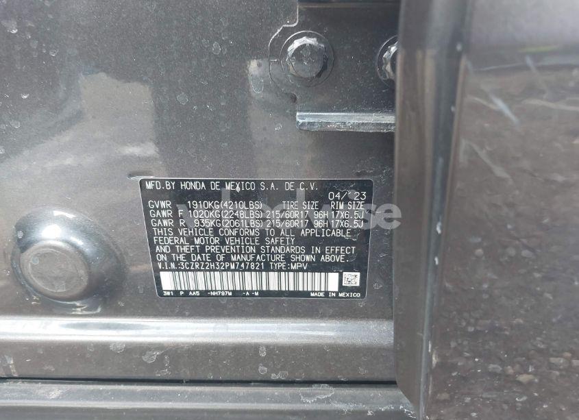 Photo 9 of 2023 Honda Hr-v AWD LX (VIN 3CZRZ2H32PM747821)