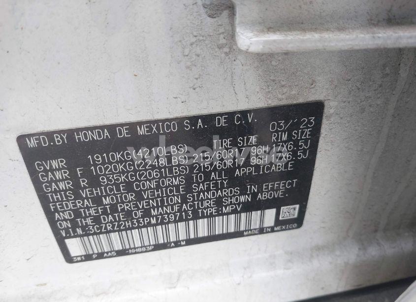 Photo 9 of 2023 Honda Hr-v AWD LX (VIN 3CZRZ2H33PM739713)
