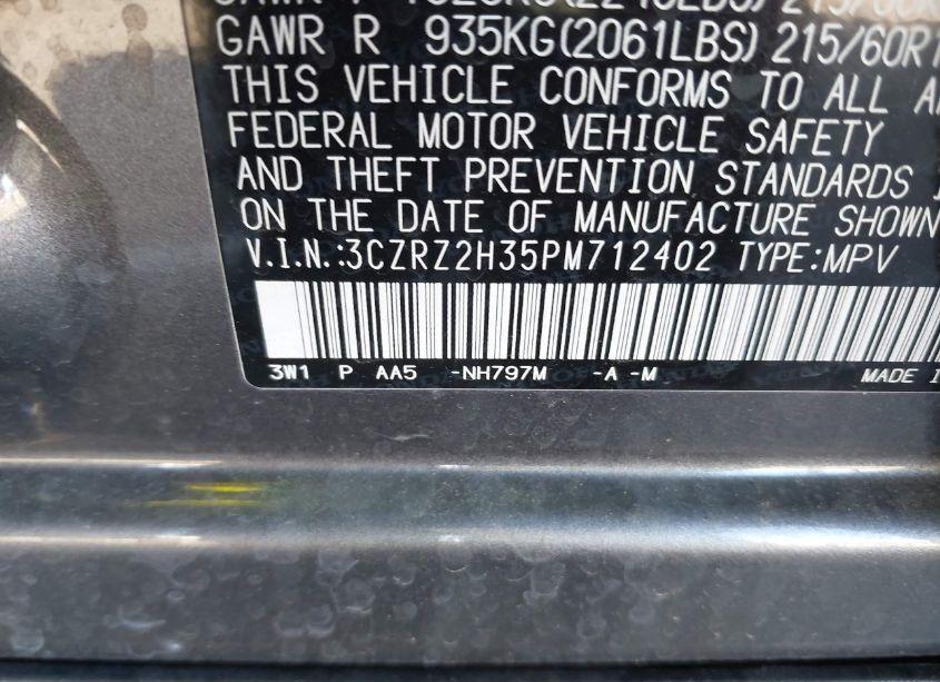 Photo 9 of 2023 Honda Hr-v AWD LX (VIN 3CZRZ2H35PM712402)