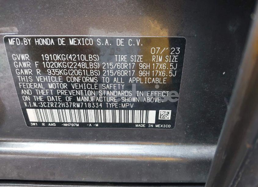 Photo 9 of 2024 Honda Hr-v AWD LX (VIN 3CZRZ2H37RM718334)