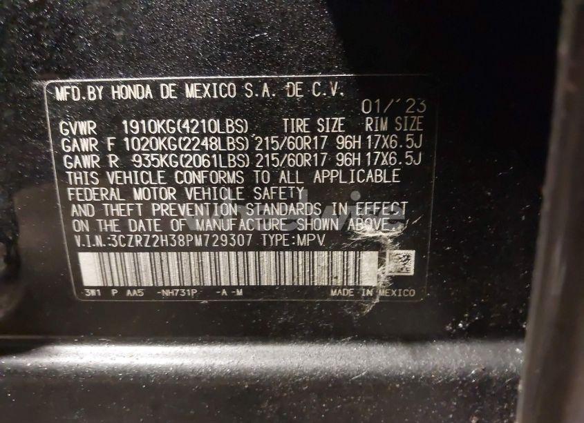 Photo 9 of 2023 Honda Hr-v AWD LX (VIN 3CZRZ2H38PM729307)