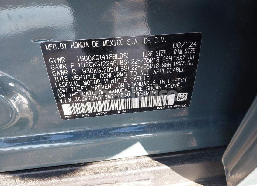 Photo 9 of 2025 Honda Hr-v AWD SPORT (VIN 3CZRZ2H51SM710530)