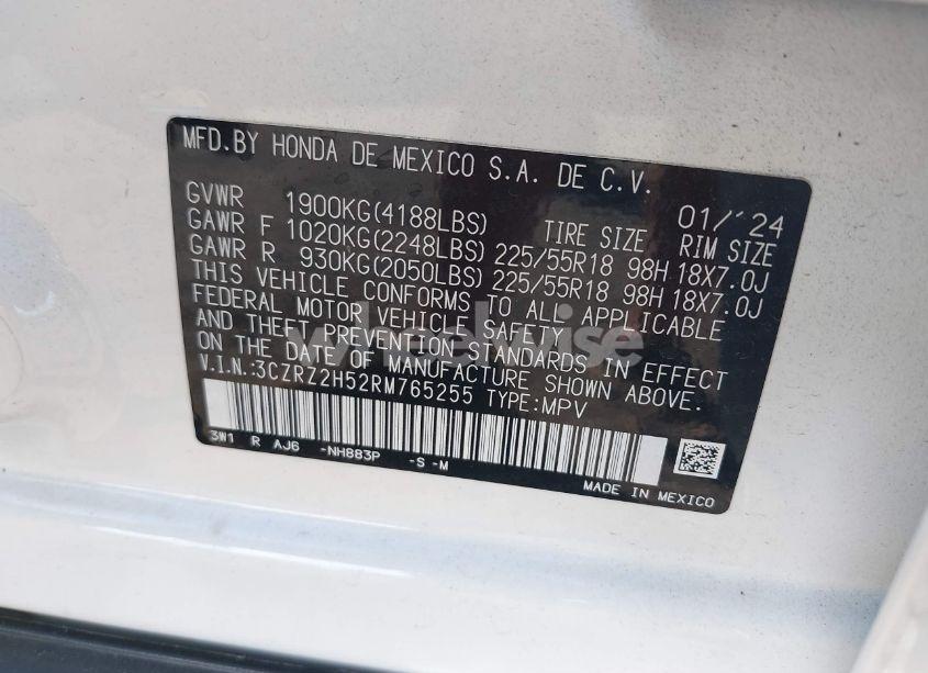 Photo 9 of 2024 Honda Hr-v AWD SPORT/SPORT (VIN 3CZRZ2H52RM765255)