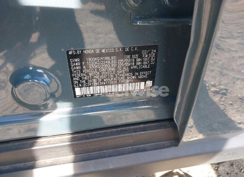 Photo 9 of 2024 Honda Hr-v AWD SPORT/AWD SPORT W/O BSI (VIN 3CZRZ2H53RM772828)