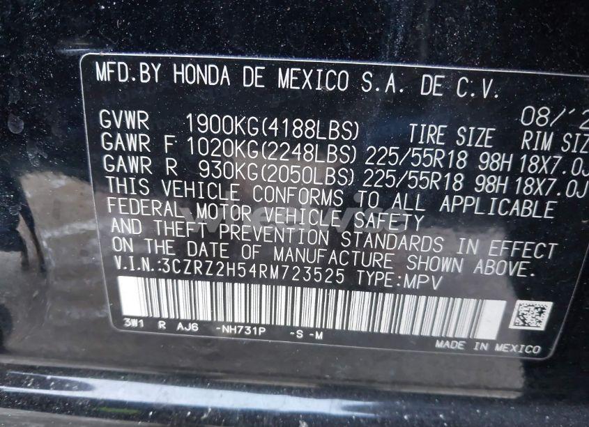 Photo 9 of 2024 Honda Hr-v AWD SPORT/AWD SPORT W/O BSI (VIN 3CZRZ2H54RM723525)