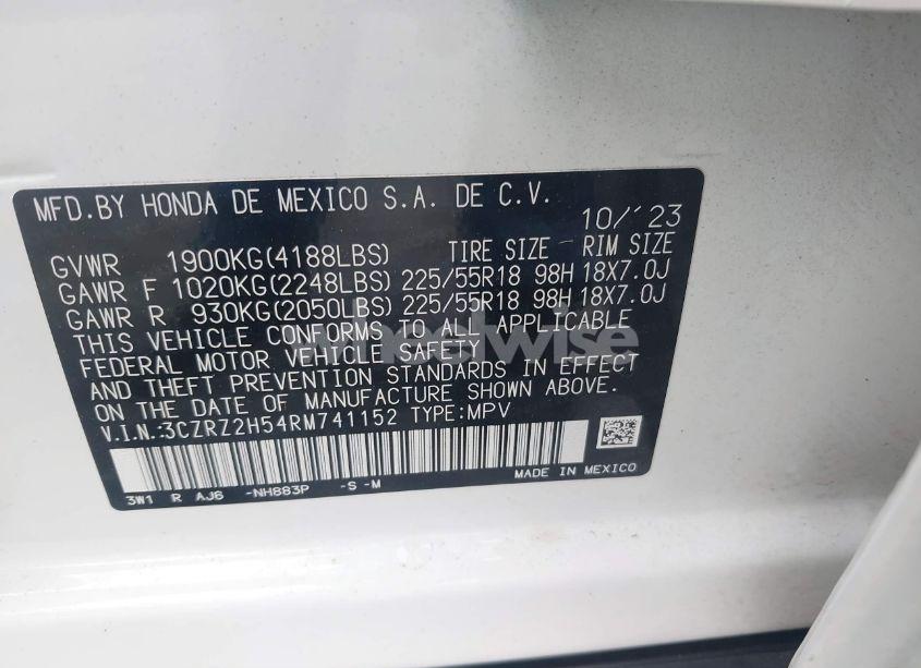 Photo 9 of 2024 Honda Hr-v AWD SPORT/AWD SPORT W/O BSI (VIN 3CZRZ2H54RM741152)