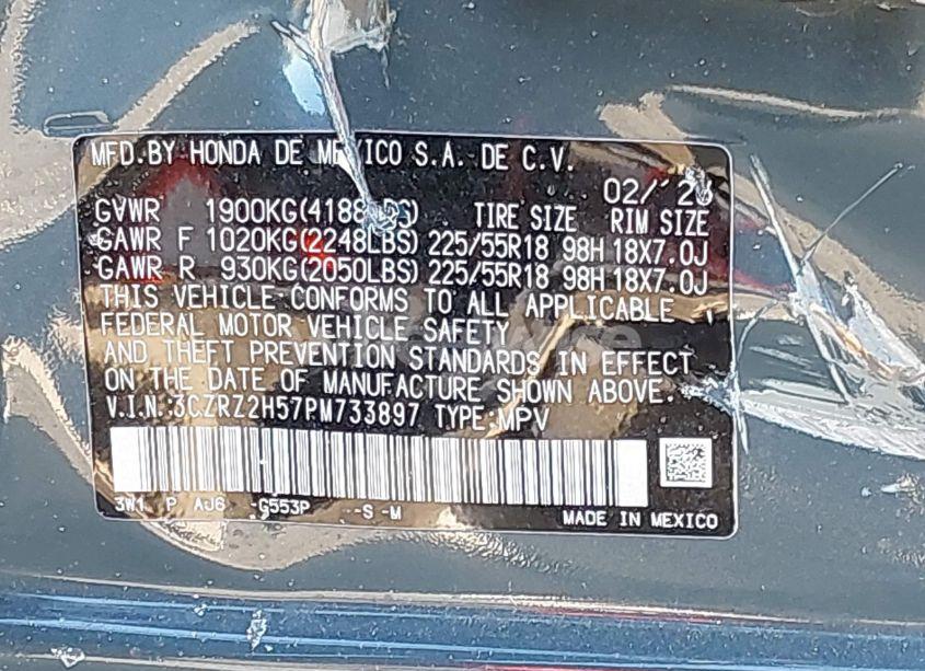 Photo 9 of 2023 Honda Hr-v AWD SPORT (VIN 3CZRZ2H57PM733897)