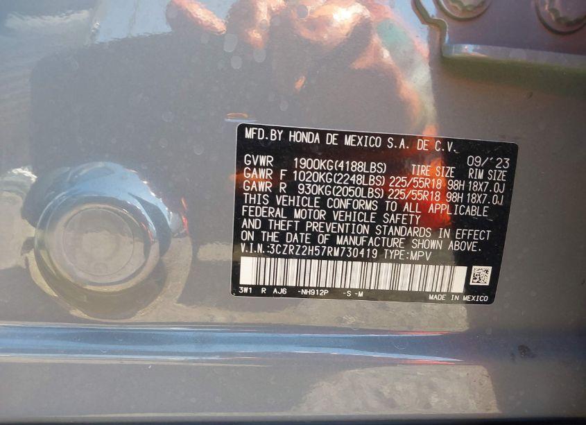 Photo 9 of 2024 Honda Hr-v AWD SPORT/AWD SPORT W/O BSI (VIN 3CZRZ2H57RM730419)