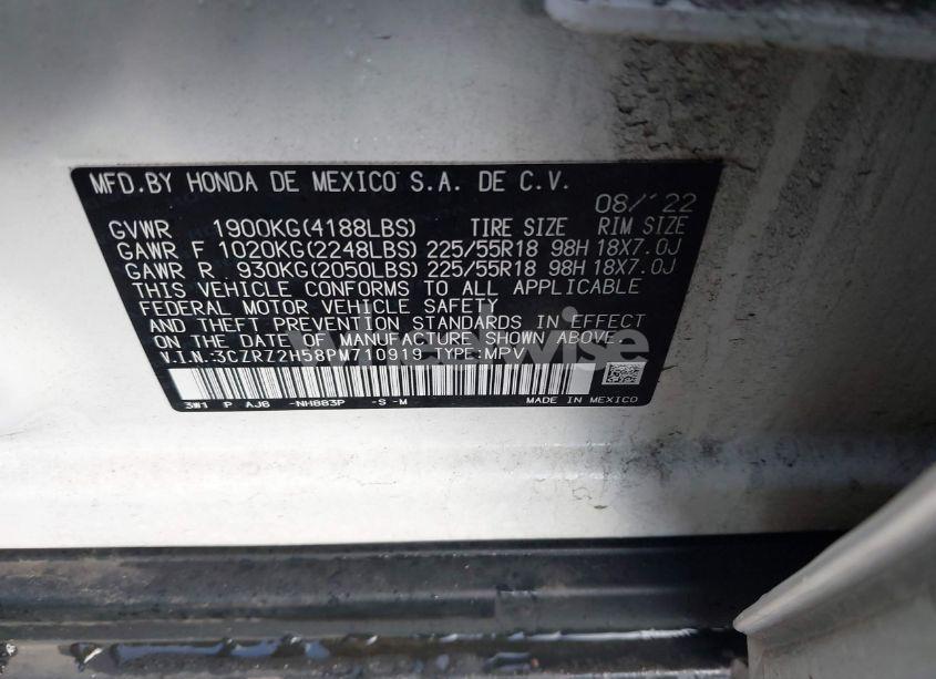 Photo 9 of 2023 Honda Hr-v AWD SPORT (VIN 3CZRZ2H58PM710919)