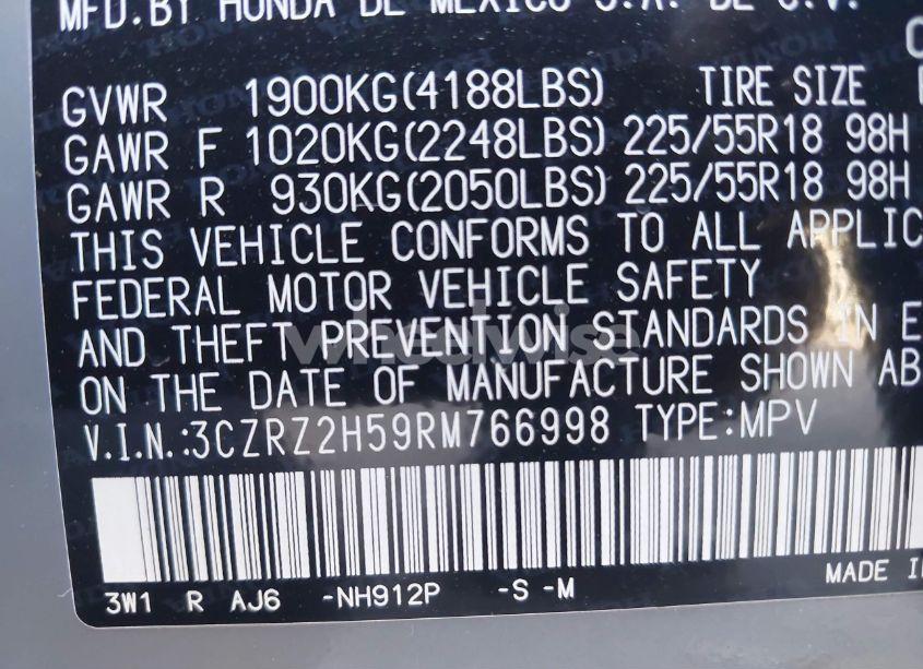 Photo 9 of 2024 Honda Hr-v AWD SPORT/AWD SPORT W/O BSI (VIN 3CZRZ2H59RM766998)