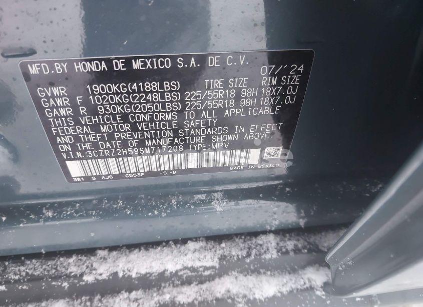 Photo 9 of 2025 Honda Hr-v AWD SPORT (VIN 3CZRZ2H59SM717208)