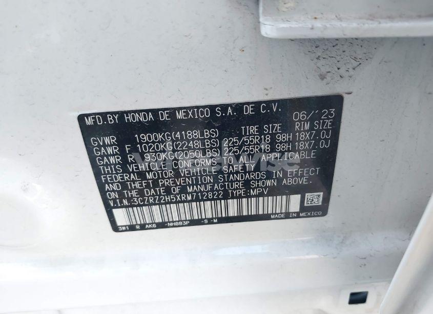 Photo 9 of 2024 Honda Hr-v AWD SPORT/AWD SPORT W/O BSI (VIN 3CZRZ2H5XRM712822)