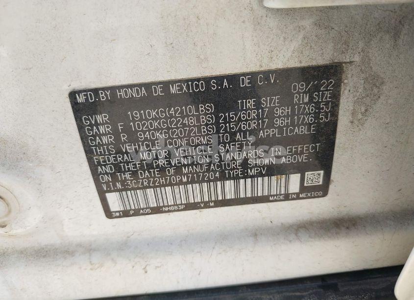 Photo 9 of 2023 Honda Hr-v AWD EX-L (VIN 3CZRZ2H70PM717204)